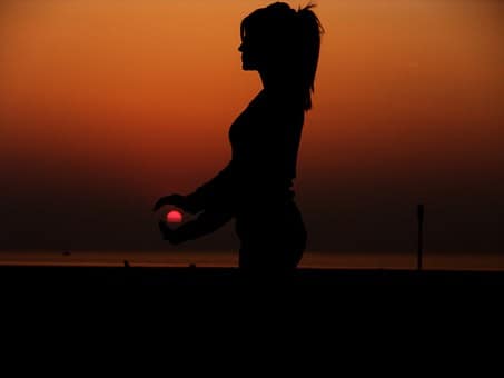 woman on beach